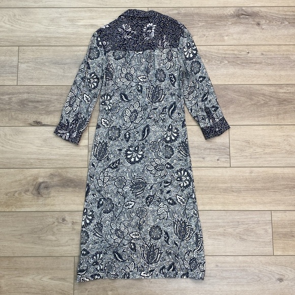 Le Supurbe Paisley Twist Front Midi Dress Western Pearl Snap - Picture 6 of 13